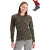Merino.tech Maglia Termica Donna Lana Merinos - 100% Lana Merino Intimo Donna Leggero, Medio, Pesante con Calzini (Medium, 250 Camo)