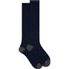 Gallo Calze lunghe donna cotone blu fantasia pois