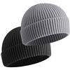 vidsel Nero Fisherman Beanie Cappello da Trawler Fatto Mano Knitted Hats 2Pcs