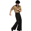 Caxndycing Costume da Halloween da uomo anni '70 anni '80 da discoteca, 2 pezzi, camicia con paillettes e pantaloni a zampa vintage, discoteca, festival e balli, gold, XXXL