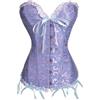 Cusghjbsg Corsetto da donna con spalle scoperte, stile vintage, con bottoni in jacquard, senza spalline, top a tubo, lingerie gotica, modellante per il corpo, Blu A, S
