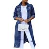ORANDESIGNE Cappotti Lunghi da Donna in Denim Trench con Cintura Cappotto da Giacca di Jeans Lungo Giubbotto Vintage Blu Strappato a Maniche Lunghe Con Bottoni Transizione Capispalla