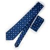 Emila Cravatta e pochette di seta blu con fazzoletto da taschino abbinate set classico elegante per matrimonio comunioni feste business occasioni speciali primavera estate 2026 Blu micro fantasia