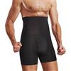 CHUMIAN Mutande Uomo Vita Alta Compressione Boxer Slip Controllo Pancia Dimagranti Shapewear Pantaloncini (Nero, 2XL)