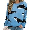 Cmagnifico Maglione casual da donna, felpa con note musicali arcobaleno per donne, girocollo a maniche lunghe