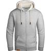Grin&Bear Felpa con Cappuccio e Zip da Uomo GB490-GreyMelange-XXL