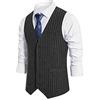 Generic Gilet per abiti da uomo, gilet classico da uomo per feste di lavoro, smoking con tasche per feste di nozze o scollo a V quotidiano gilet casual gessato da lavoro per occasioni formali e informali