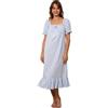 Nanxson Donna Camicia Notte Cotone Camicia da Notte Corte/Lunghe Camicia | Donna Vittoriana 100% Cotone Sleepwear,Manica Camicia Da Notte,Lunga In Pizzo Increspato Loungewear Camicia