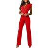 MaNMaNing Jumpsuit Donna Estivo Tuta Tutina Elegante Pizzo Tuta Vita Alta Tinta Unita Playsuit Cerimonia Cocktail Overall Monopezzi Tutine Elegante Donna Casual MJ001