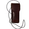 MG - MIGNOGNA GIANLUIGI - LAVORAZIONE AR Portaocchiali da collo in pelle unisex custodia per occhiali, Dimensione: Grande, Colore articolo: Testa di Moro, Impuntura a macchina: Beige