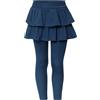 KAKU NANU Leggings da ragazza con gonna traspirante nero blu marino grigio 3-10 anni
