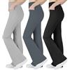 BIG ELEPHANT Leggings Svasati da Ragazza con Tasche, Pantaloni da Yoga Bootcut per Bambini, Calze a Campana a Vita Alta