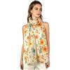ERAKLE Sciarpa Donna in Seta e Cotone - Foulard Elegante Leggero per Tutte le Stagioni | Motivo Floreale, Animalier o Geometrico | Idea Regalo Chic (Pesca e Albicocca Dorata)