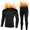 AMZSPORT Intimo Termico Uomo Set di Maglietta e Pantaloni a Compressione Asciugatura Rapida per Sci Palestra Ciclismo Calcio Corsa