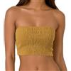 creazioni unique Top Donna Elegante Senza Spalline - Top a Fascia Corto Estivo Elasticizzato 100% Rayon (Senape)