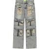 ZDSUHYIW Jeans da Uomo Baggy Vintage Elastico Hip Hop Streetwear Y2k Cargo Straight Leg Denim per Adolescenti Ragazzi - Nero, Giallo