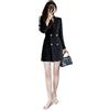 Lacoac Donna Doppio Petto Bottoni Blazer Lavoro d'ufficio Vestito Cappotto Picco Risvolto Smoking Giacca