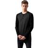 Urban Classics Contrast Raglan Henley L/S Uomo Maglia Maniche Lunghe Carbone/Nero