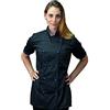 tessile astorino RICAMO 0 - Giacca Cuoca Donna - Nera e Royal - Manica Corta - Casacca Chef per Ristorante e Cucina - Made in Italy (M)