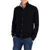 Marenza Giacca Uomo Misto Cashmere Cardigan Bottoni Made in Italy Maglione Seta Pullover Manica Lunga Lana Merino Cachemire Maglioncino Beige Blu Grigio Maglia Regalo Abbigliamento Inverno (M, Nero)