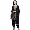Nitimatta Salwar kameez completo set per le donne plus size indiano punjabi Patiala Party Wear pronto da indossare vestito per le donne, Black & Gold, L