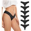 SHARICCA Perizoma Slip Donna Senza Cuciture Thong Liscio Tanga Elasticizzato Invisibili Mutande Donna Perizoma 6 Pack (Multicolore-05, L)