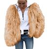 KHIRVWL Cappotto Pelliccia Invernale Donna Cappotto Pelliccia Sintetica Caldo Invernale a Maniche Lunghe Cappotto Pelliccia Sintetica Con Cappuccio Cappotto Pelliccia Sintetica Parker