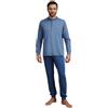 SNELLY Pigiama Uomo Estivo Primaverile 100% Cotone, Pigiami 2 Pezzi Lungo o Corto con Bottoni (Aperto o Collo a Serafino), Elegante Fantasia a Scelta, Taglia 48 50 52 54 56 58 60 (Taglie Forti)