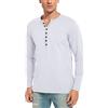 WAZZAP Maglietta Uomo Manica Lunga Henley Scollo a V Fit T-Shirt Casual con Bottoni