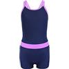 Aquarti Costume da Bagno Intero Pantaloncino da Bambina, Blu Scuro/Viola, 146