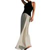 nicticsi Vestito Maxi da Donna Elegante Abito a Colori a Contrasto Senza Maniche/Manica Corta Casual Gonna da Spiaggia Comodo e Traspirante Patchwork Abiti Lungo Estate Tube Dress