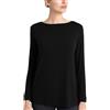 RAGNO Maglietta con Collo a Barchetta in Eco Viscosa DL81AB (IT, Numero, 44, Regular, Regular, Nero)