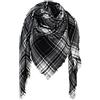DELEY Retrò Plaid Tartan Autunno Inverno Caldo Morbido Lungo Sciarpa Scialle Avvolge Stola Nero Bianco