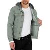 ORANDESIGNE Giacca Jeans Felpa da Uomo Giubbotto Giacca con Cappuccio Sportiva Bomber Trucker Pesante di Jean Felpa Pullover in Jeans Denim Basic Fit con Tasche A Army Green S