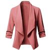Fulidngzg Giacca Elegante Donna, Curvy Taglie Forti Giacche Bianca Tinta Unita Maniche Lunghe Coprispalle Regular Fit Cotone Giacca Leggera con Risvolto Cardigan Cerimonia Primaverile Autunno