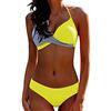 CheChury Donna Costume da Bagno Push Up Imbottito Reggiseno Bikini Due Pezzi Bikini Sexy Spiaggia Beachwear Swimwear Sportivo Mare Estate,Giallo,XL