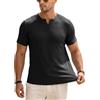 Muscle Cmdr Manica Corte da Uomo Scollo a V Magliette Intime Slim Fit Stretch Casuale T-Shirt Uomo （Nero XS）