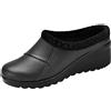 cfpqv Pantofole da donna in peluche chiuse, foderate, invernali, pantofole calde, pantofole in pelle, scarpe da passeggio, scarpe da giardino, per interni ed esterni, Nero , 38 EU