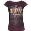 Nirvana In Utero Dye Donna T-Shirt Rosso Vino 100% Cotone Regular