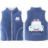 ANIMQUE Bambini Gilet in Pile Polare Ragazzi Ragazze Ricamo di Cartoni Animati Giacca Senza Maniche Inverno Caldo Cerniera Colletto in Piedi Primavera Autunno Cappotto, Motivo Macchina Polizia Blu 110