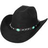 EOZY Cowboy Cowgirl Cappello da cowgirl per donne e uomini, in pelle scamosciata