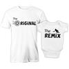 Puzzletee Coppia T-Shirt e Body Padre Figlio - Festa del papà - The Original, The Remix - Cotone Morbido e Traspirante, Stampa Diretta su Tessuto - Regalo Originale e Divertente