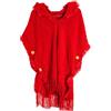 LIUYUYOUGO Poncho Donna,Poncho Con Cappuccio Da Donna Scialli Avvolgenti Con Bottoni Poncho Con Frange All'Uncinetto Cappotto Boho Hippie Mantello Lavorato A Maglia Pullover Autunno Inverno Morbido