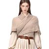 CAMDOM Sciarpa Invernale da Donna Calda Medievale Vintage Lavorata a Maglia Accogliente Scialle Avvolgente Regalo per la Festa della Mamma Maglione Sciarpe Triangolari Mantello