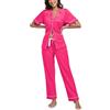 COLORFULLEAF 100% cotone, pigiama da donna, con bottoni, pigiama, set da 2 pezzi, a maniche corte, pantaloni lunghi
