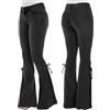 ORANDESIGNE Donna Jeans Svasati Pantaloni a Vita Alta con Fondo a Campana Svasati Casual da Donna Jeans Skinny in Denim con Fondo Largo Y2K Streetwear B Nero M