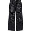 ZDSUHYIW Jeans da uomo Baggy Vintage Elastico Hip Hop Pantaloni per il tempo libero Streetwear Borse Jeans Y2k Vintage Pantaloni cargo Straight Leg Denim Pantaloni Adolescenti Ragazzi Streetwear Nero, Nero , L