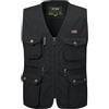 KTWOLEN Uomo Gilet da Pesca Fotografi Gilet Sportivo da Viaggio Multitasca Giacche Giubbini Senza Maniche Gilet da Caccia, Nero, M