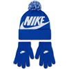 Nike Swoosh Pom Ensemble Set Composto da berretto e guanti per bambini Game Royal One Size