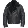 Infinity Leather Uomo Aviator B3 Volare Cross Zip Pelle di pecora Bomber Giacca da pilota volante Nero 2XL